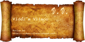 Vidám Vilmos névjegykártya